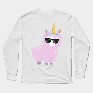 Unicorn Llama, Cute Llama, Little Llama, Alpaca Long Sleeve T-Shirt